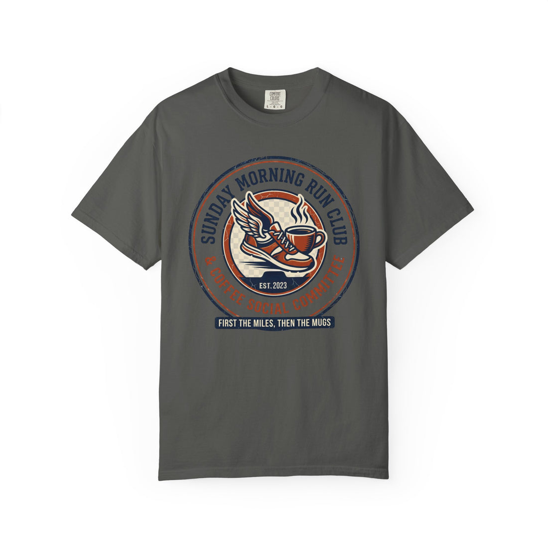 Personalized Sunday Morning Run Club T-Shirt | Custom Running Club Year | Comfort Colors | Coffee Runner Shirt | Running Group Gift