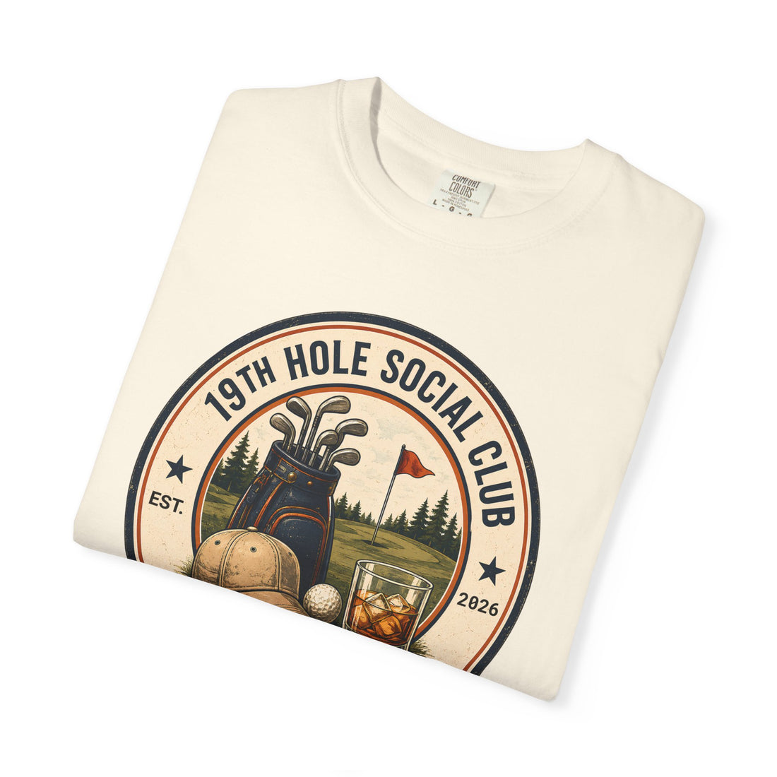 19th Hole Social Club Golf Shirt | Matching Golf Hat | Comfort Colors 1717 Tee | Golf Trip Gift | Golf League Apparel | Swing Sip Repeat