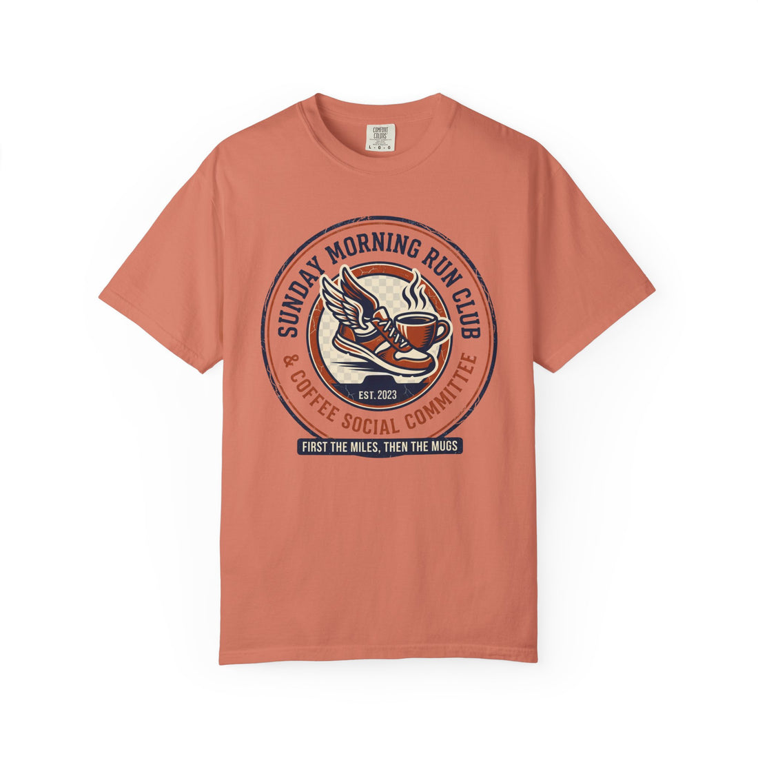 Personalized Sunday Morning Run Club T-Shirt | Custom Running Club Year | Comfort Colors | Coffee Runner Shirt | Running Group Gift