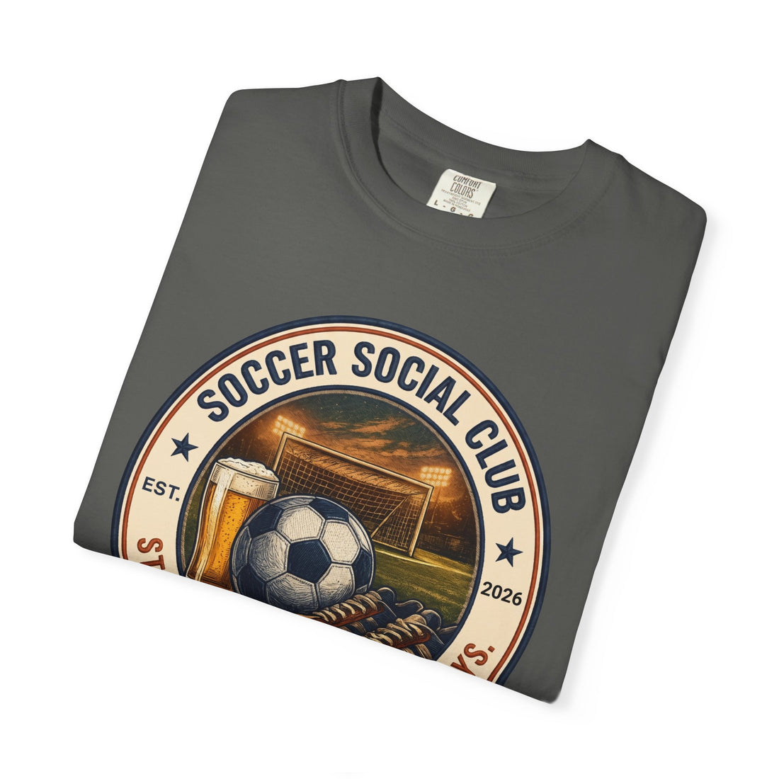 Soccer Social Club T-Shirt | Tumbler |Personalized EST Year Soccer Club Tee | Comfort Colors Soccer Shirt | Soccer Gift for Players, Coaches & Fans