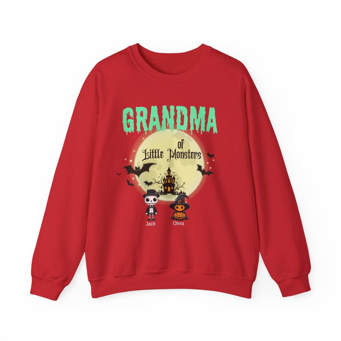 Custom Halloween Grandmas Little Monster Sweatshirt, Personalized with Kids' Names