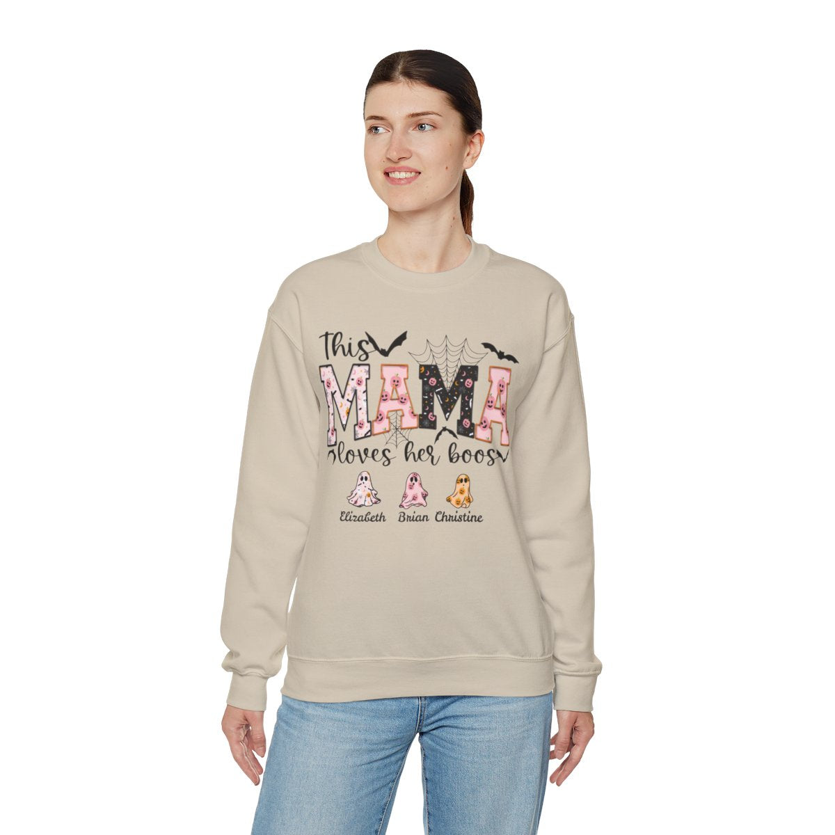 Personalized Mama Halloween Sweatshirt "This Mama Loves her Boo's"