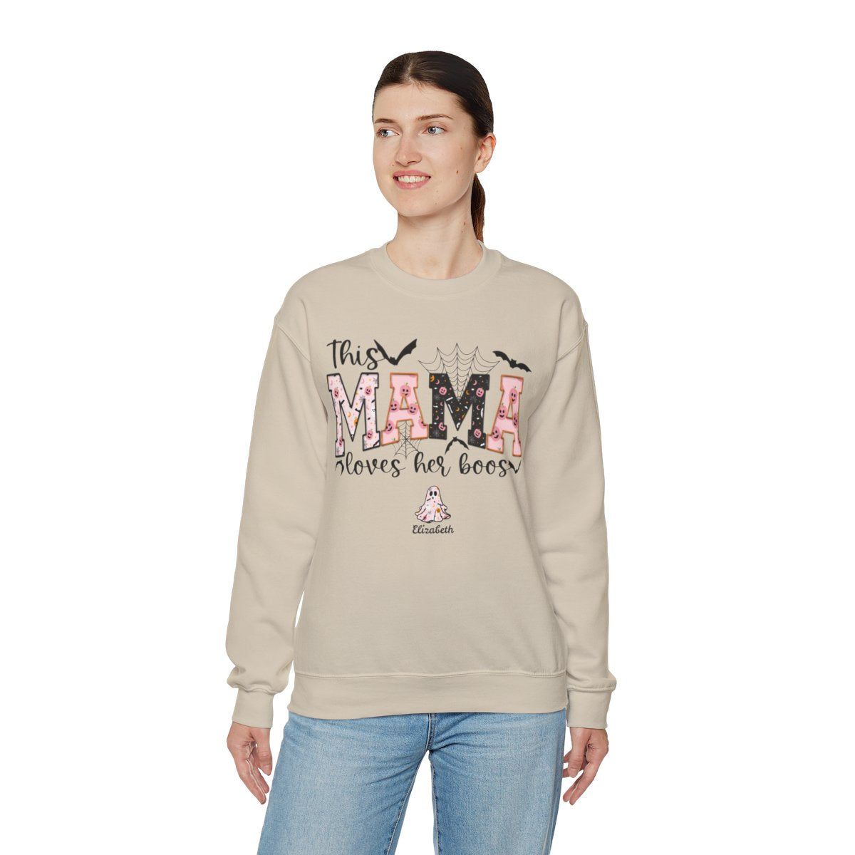 Personalized Mama Halloween Sweatshirt "This Mama Loves her Boo's"