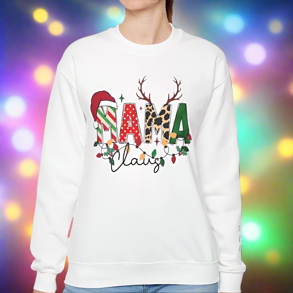 Personalized MAMA Claus Christmas Sweatshirt with kid's names | Gifts | Holiday