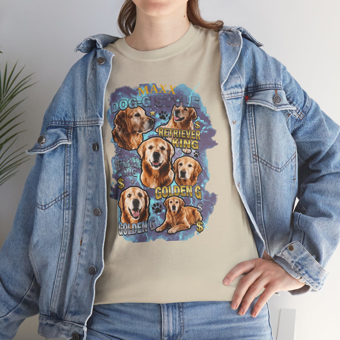 Custom Dog Portrait T-Shirt, Vintage Bootleg Pet Shirt, Personalized Pet Photo Tee, Retriever King Design