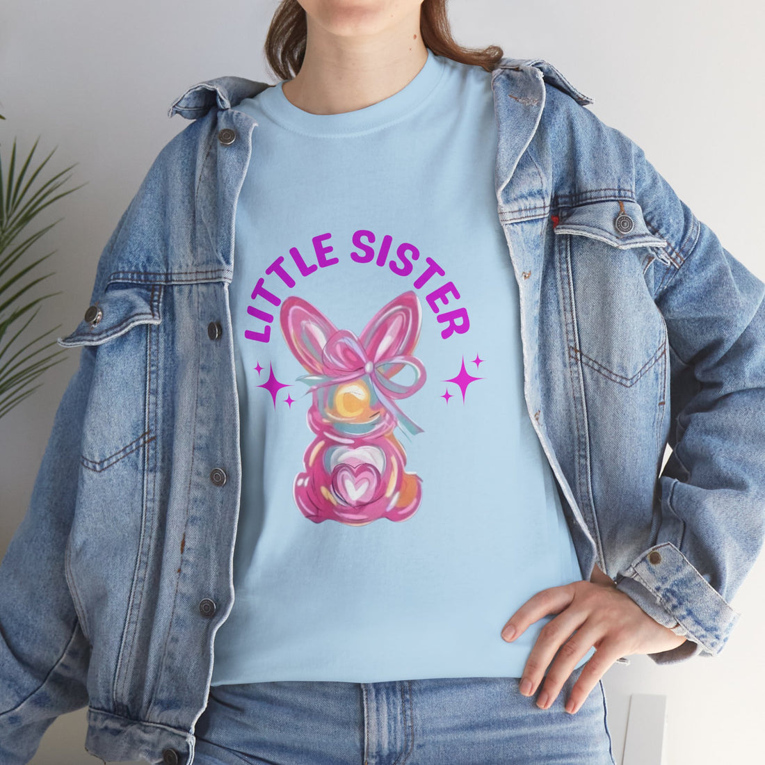 Brushstroke Bunny Easter Shirt, Girls Easter Shirt, Coquette Bow T-shirt, Pink Bunny Easter Shirt, Retro Easter Shirt