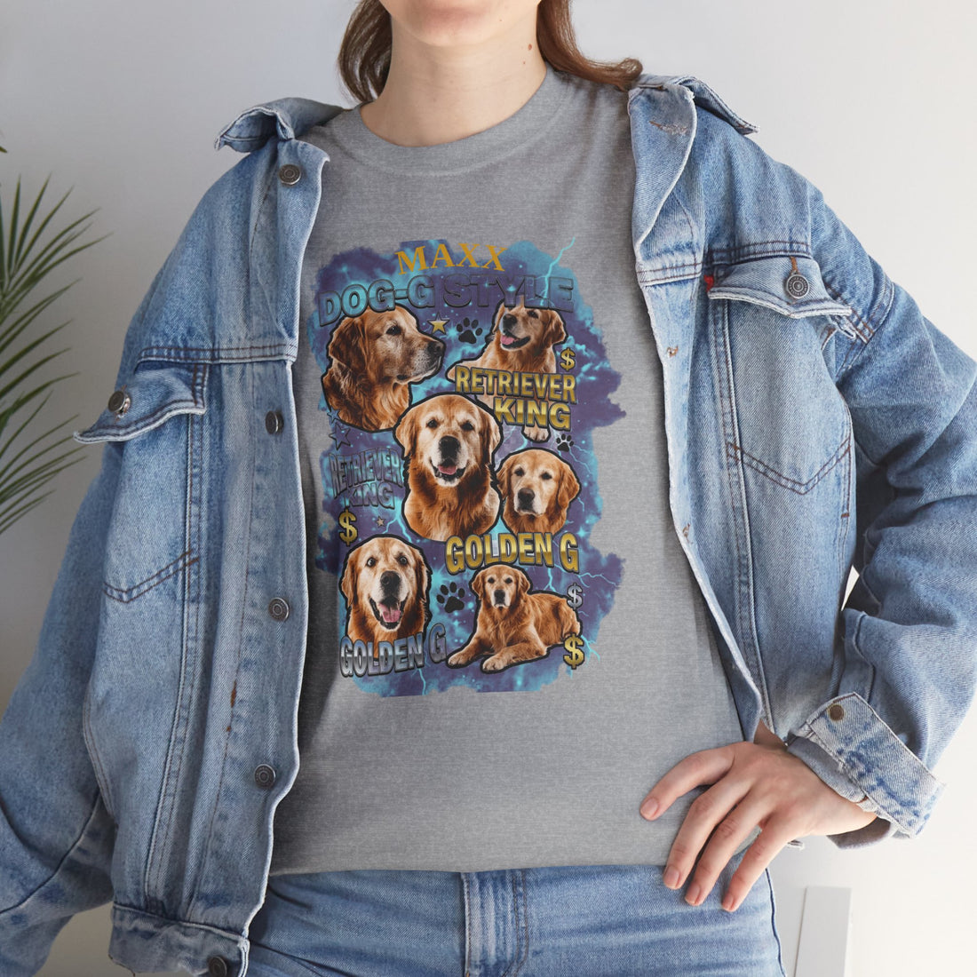 Custom Dog Portrait T-Shirt, Vintage Bootleg Pet Shirt, Personalized Pet Photo Tee, Retriever King Design
