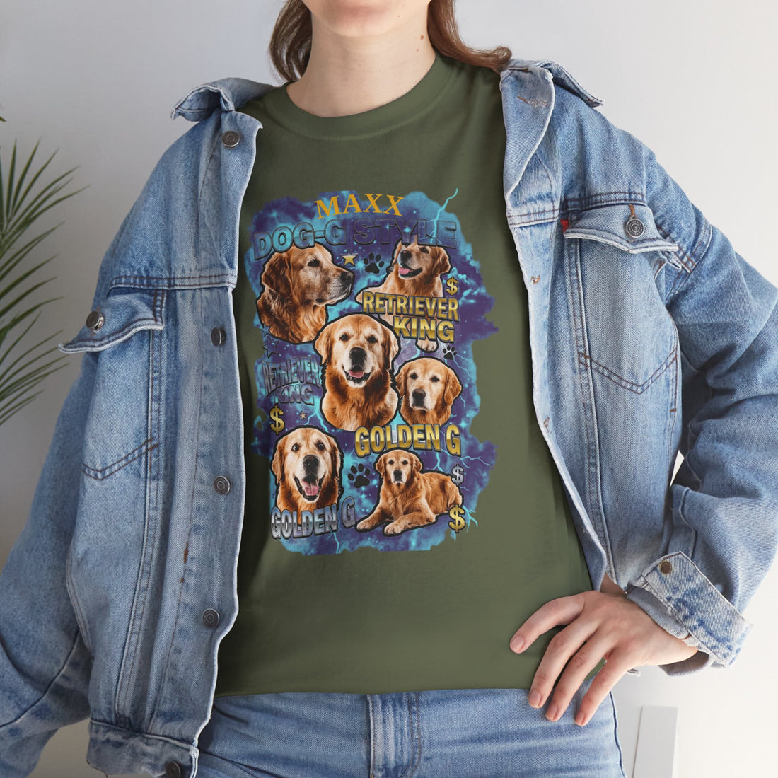 Custom Dog Portrait T-Shirt, Vintage Bootleg Pet Shirt, Personalized Pet Photo Tee, Retriever King Design