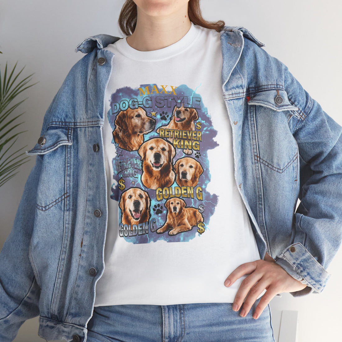 Custom Dog Portrait T-Shirt, Vintage Bootleg Pet Shirt, Personalized Pet Photo Tee, Retriever King Design