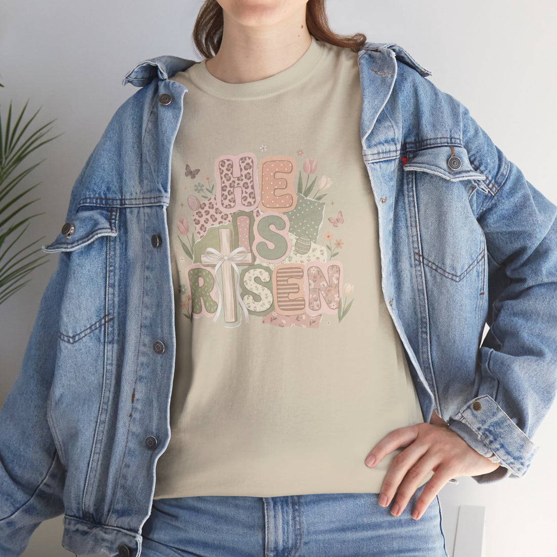 Christian Easter Shirt, He Is Risen Tee, Religious Spring Outfit, Faith-Based Gift, Easter Graphic T-Shirt, Inspirational Apparel