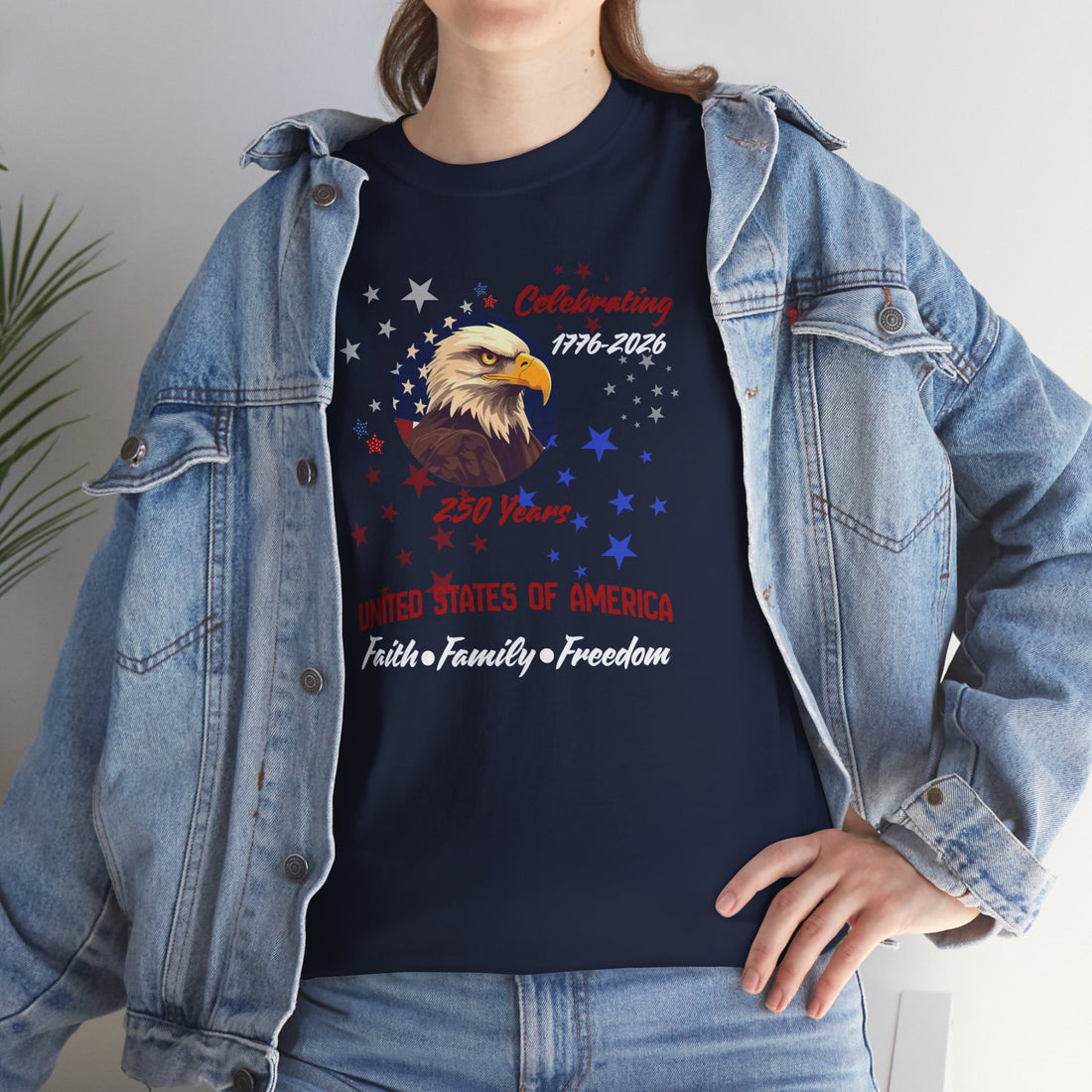 America 250 Shirt 1776-2026 | Patriotic Eagle T-Shirt | United States of America Tee | Faith Family Freedom Shirt | July 4th Celebration