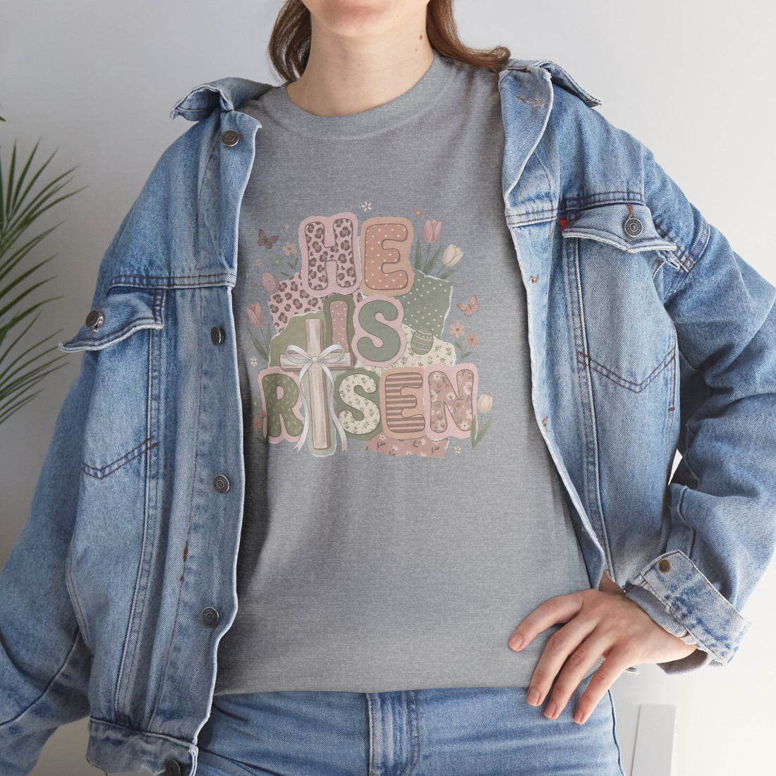 Christian Easter Shirt, He Is Risen Tee, Religious Spring Outfit, Faith-Based Gift, Easter Graphic T-Shirt, Inspirational Apparel