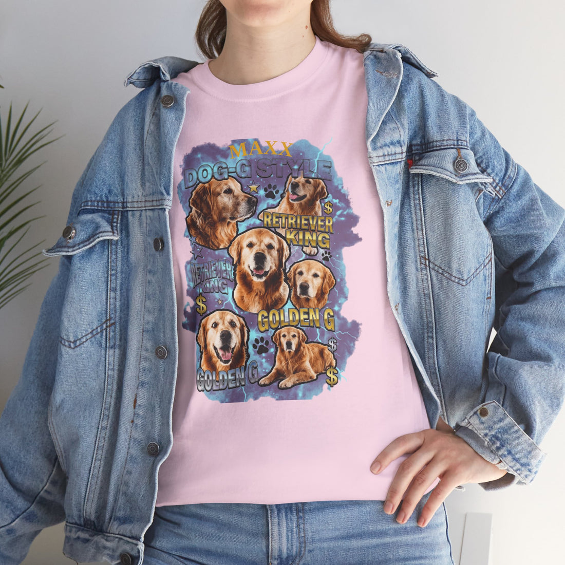 Custom Dog Portrait T-Shirt, Vintage Bootleg Pet Shirt, Personalized Pet Photo Tee, Retriever King Design