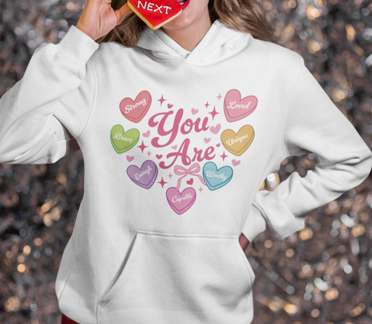 You Are Enough Affirmation Sweatshirt | Positive Message Valentine Crewneck | Self Love Cozy Pullover