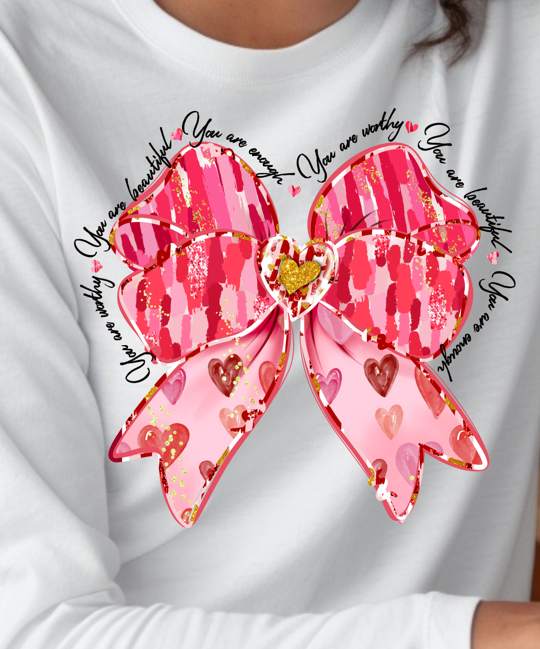Valentine Affirmation "You Are Enough" Long Sleeve T-Shirt 5.3 oz.