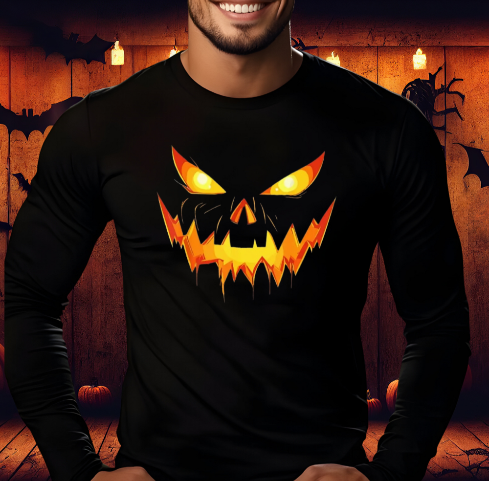 Halloween, jack-o’-lantern, pumpkin face,Cotton Tee