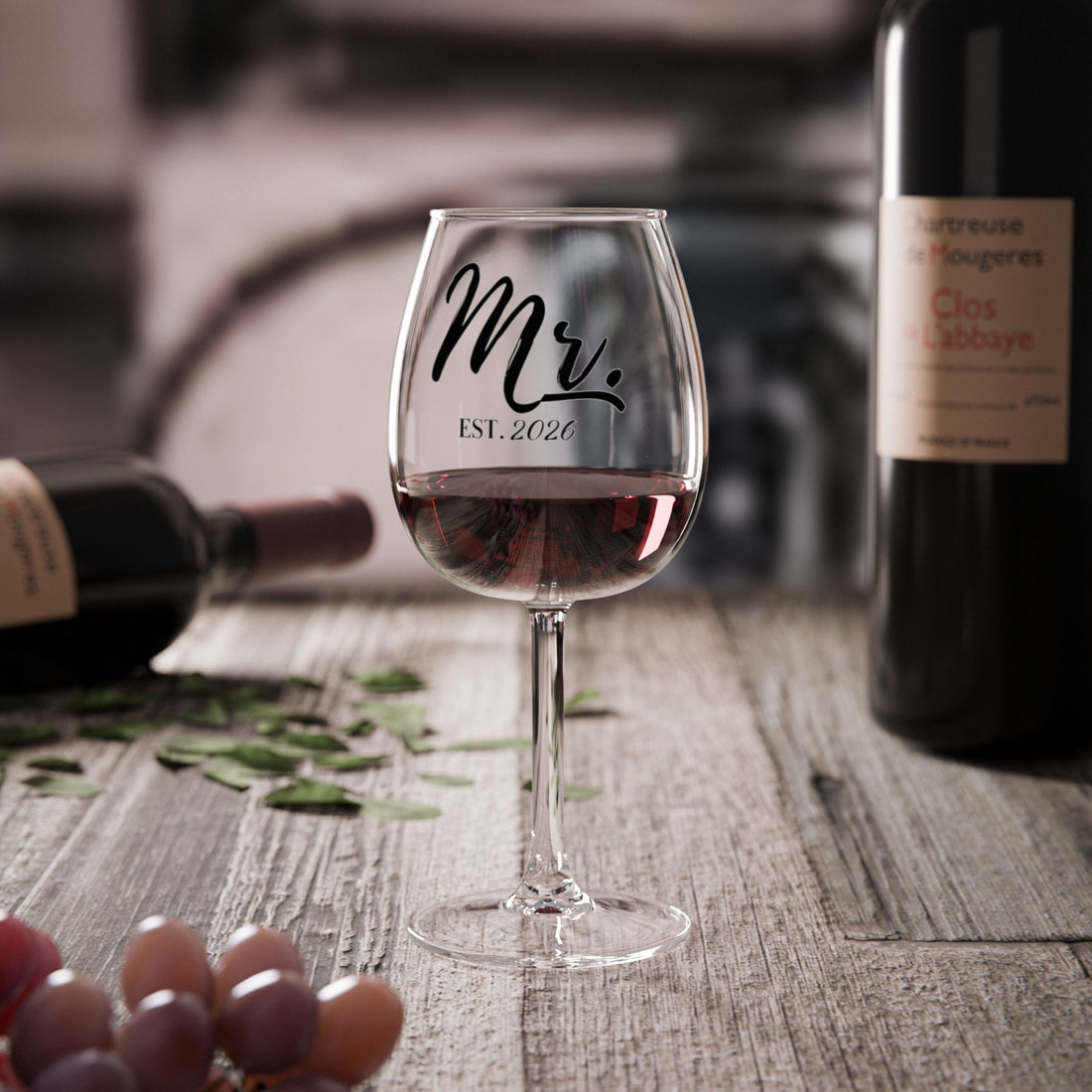 “Custom ‘Mr. & Mrs.’ Glass Set Made Just for Their Special Day” ‘Mr. & Mrs.’ Wine Glass Set!